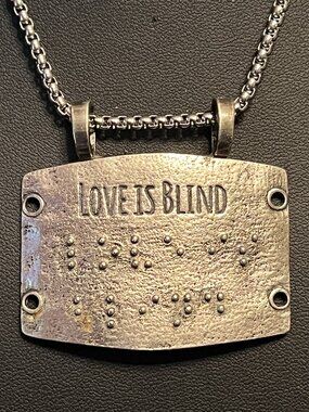 Lenny & Eva Statement "LOVE IS BLIND" Pendant Necklace (450)
